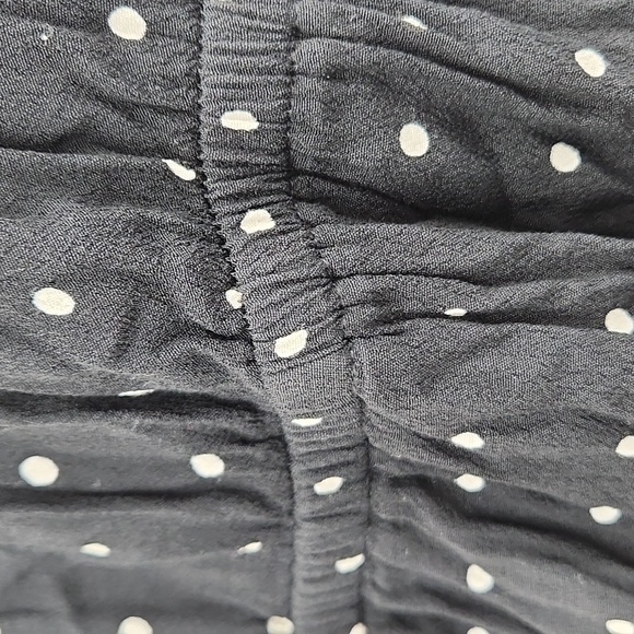 Madewell Black Ruffle Front Wrap Jumpsuit in Grid Dot - Picture 7 of 11